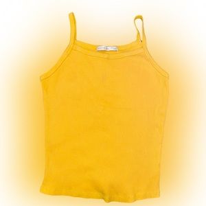 ACTIVE USA YELLOW RIBBED TANK TOP // SIZE SMALL💛